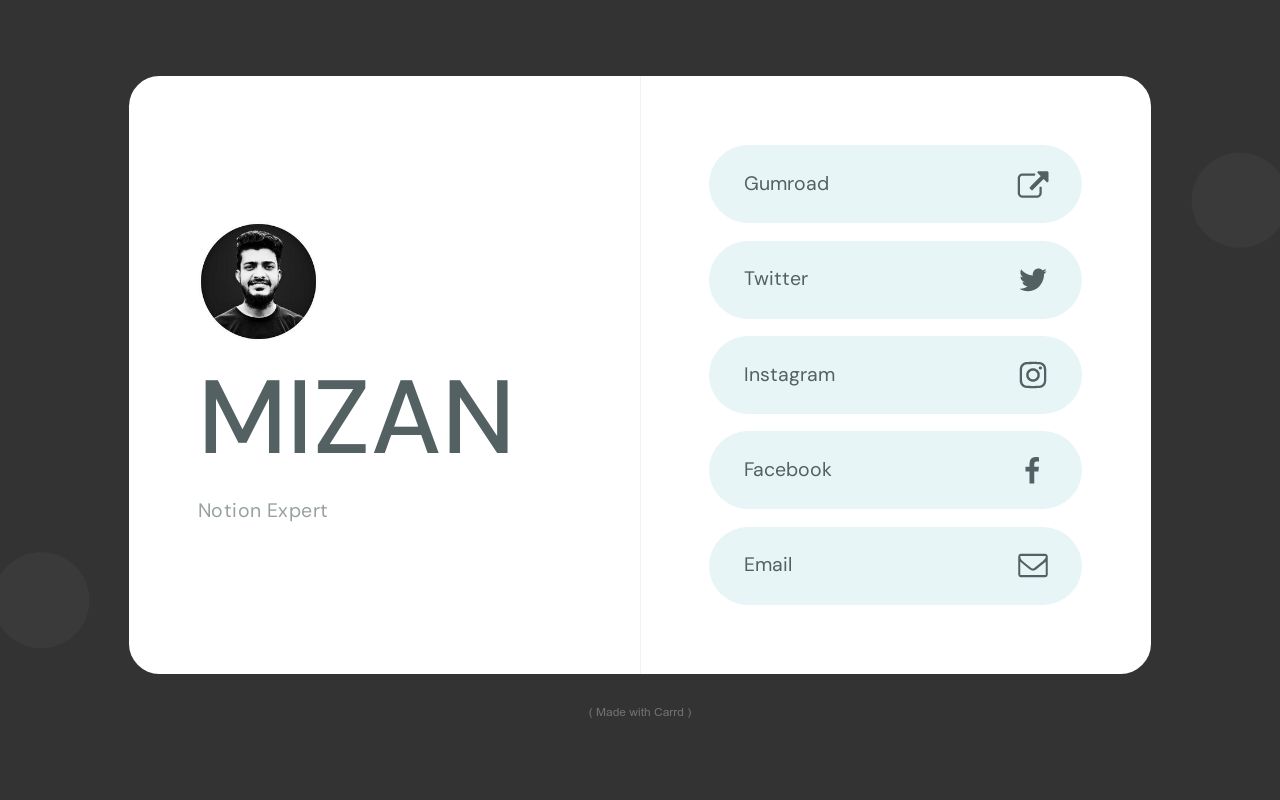 Carrd profile picture for @mizan